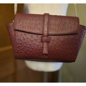 Kate Spade New York Riverside Street Ostrich Emmie Crossbody Burgundy Style Nice